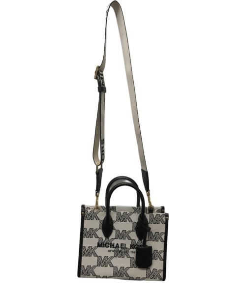 MICHAEL KORS（マイケル・コース）MICHAEL KORS (マイケル・コース) 2WAYショルダーバッグ ベージュ×ブラックの古着・服飾アイテム