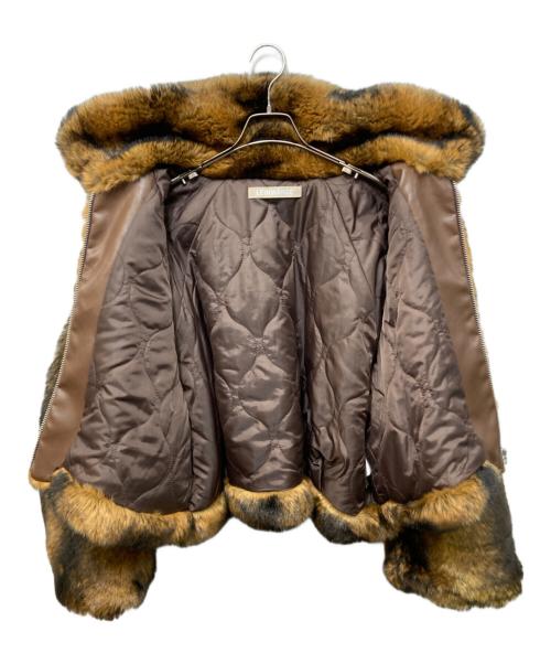LEINWANDE（ラインヴァンド）LEINWANDE (ラインヴァンド) Mama's Faux-fur Jacket ブラウン サイズ:Fの古着・服飾アイテム