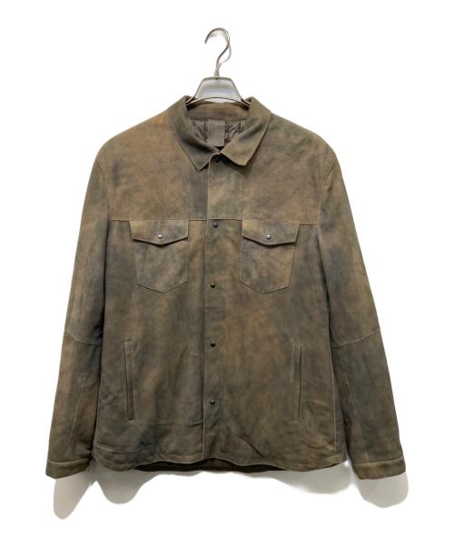 RUFFO（ルッフォ）RUFFO (ルッフォ) 中綿ラムレザージャケット カーキ サイズ:50の古着・服飾アイテム