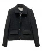 SATURセター）の古着「ツイードジップジャケット」｜ブラック