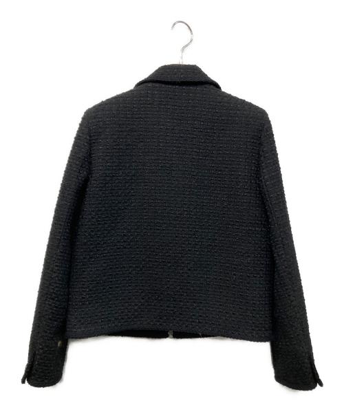 SATUR（セター）SATUR (セター) ツイードジップジャケット ブラック サイズ:WSの古着・服飾アイテム
