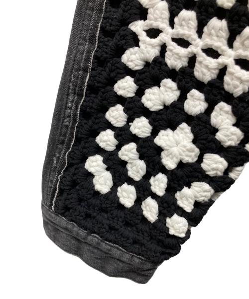 DISCOVERED（ディスカバード）DISCOVERED (ディスカバード) CROCHET DENIM BLOUSON ブラック サイズ:1の古着・服飾アイテム