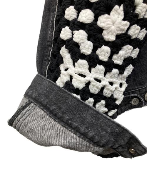 DISCOVERED（ディスカバード）DISCOVERED (ディスカバード) CROCHET DENIM BLOUSON ブラック サイズ:1の古着・服飾アイテム