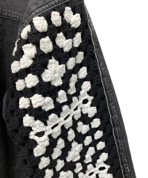 DISCOVERED（ディスカバード）DISCOVERED (ディスカバード) CROCHET DENIM BLOUSON ブラック サイズ:1の古着・服飾アイテム