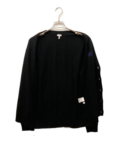 LOEWE（ロエベ）LOEWE (ロエベ) アナグラム刺繍カーディガン ブラック サイズ:Mの古着・服飾アイテム