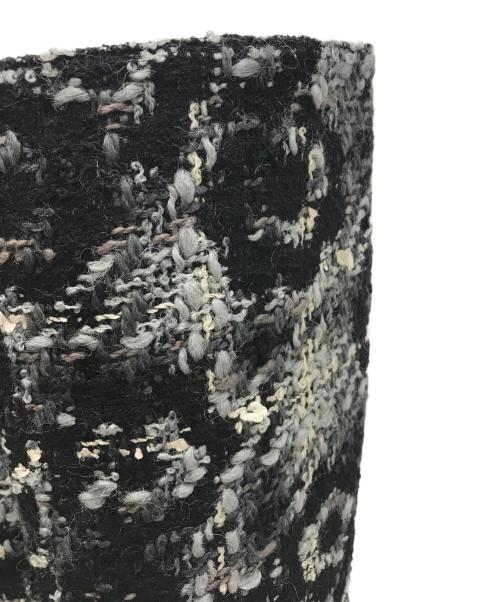 CHANEL（シャネル）CHANEL (シャネル) レザーツイードコンビカメリアロングブーツ ホワイト×ブラック サイズ:38の古着・服飾アイテム