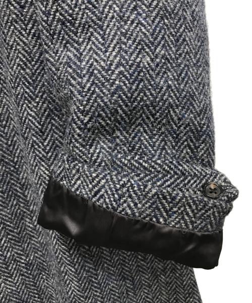 BONCOURA（ボンクラ）BONCOURA (ボンクラ) hand wovenツイードステンカラーコート グレー サイズ:36の古着・服飾アイテム