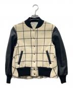 sacai luckサカイラック）の古着「チェックスタジャン」｜ホワイト×ブラック