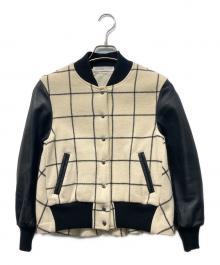 sacai luck（サカイラック）の古着「チェックスタジャン」｜ホワイト×ブラック