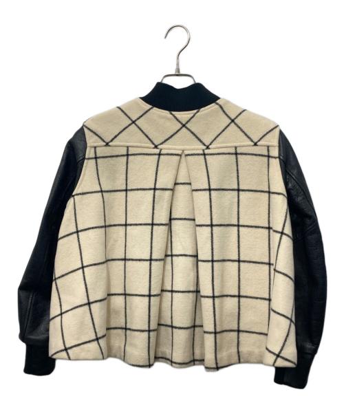 sacai luck（サカイラック）sacai luck (サカイラック) チェックスタジャン ホワイト×ブラック サイズ:１の古着・服飾アイテム