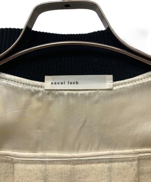 sacai luck（サカイラック）sacai luck (サカイラック) チェックスタジャン ホワイト×ブラック サイズ:１の古着・服飾アイテム