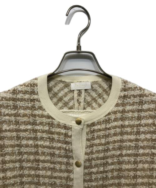 BALLSEY（ボールジィ）BALLSEY (ボールジィ) ニットコンビツイード フレンチスリーブジレ ベージュ サイズ:36の古着・服飾アイテム