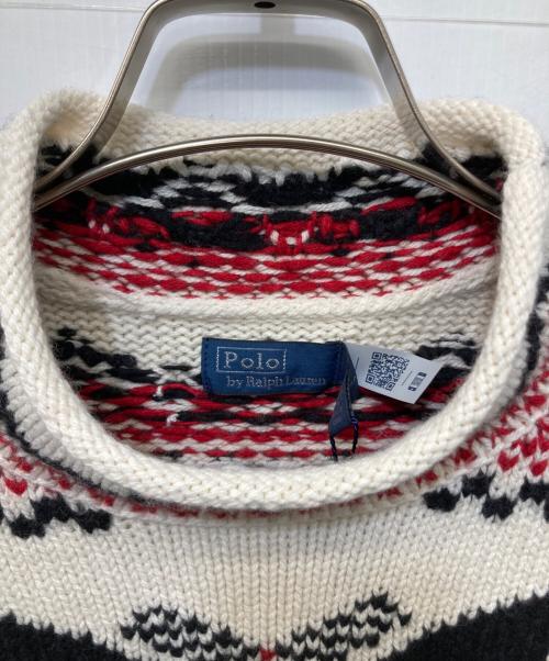POLO RALPH LAUREN（ポロ・ラルフローレン）POLO RALPH LAUREN (ポロ・ラルフローレン) S/Sノルディックニット ホワイト サイズ:Ｓ 未使用品の古着・服飾アイテム