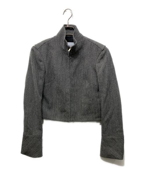 Ferragamo（フェラガモ）Ferragamo (フェラガモ) ウールショートジップジャケット グレー サイズ:38の古着・服飾アイテム
