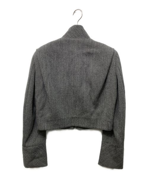 Ferragamo（フェラガモ）Ferragamo (フェラガモ) ウールショートジップジャケット グレー サイズ:38の古着・服飾アイテム