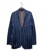 LARDINIラルディーニ）の古着「ストライプニットジャケッ」｜ネイビー