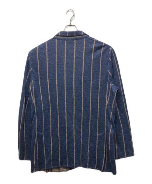 LARDINI（ラルディーニ）LARDINI (ラルディーニ) ストライプニットジャケッ ネイビー サイズ:SIZE Lの古着・服飾アイテム