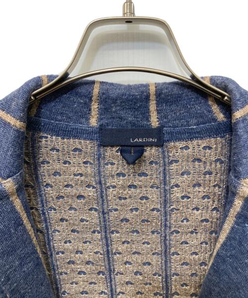 LARDINI（ラルディーニ）LARDINI (ラルディーニ) ストライプニットジャケッ ネイビー サイズ:SIZE Lの古着・服飾アイテム