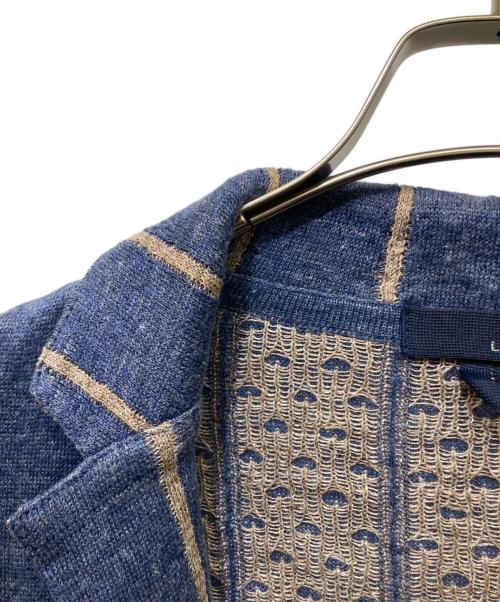 LARDINI（ラルディーニ）LARDINI (ラルディーニ) ストライプニットジャケッ ネイビー サイズ:SIZE Lの古着・服飾アイテム