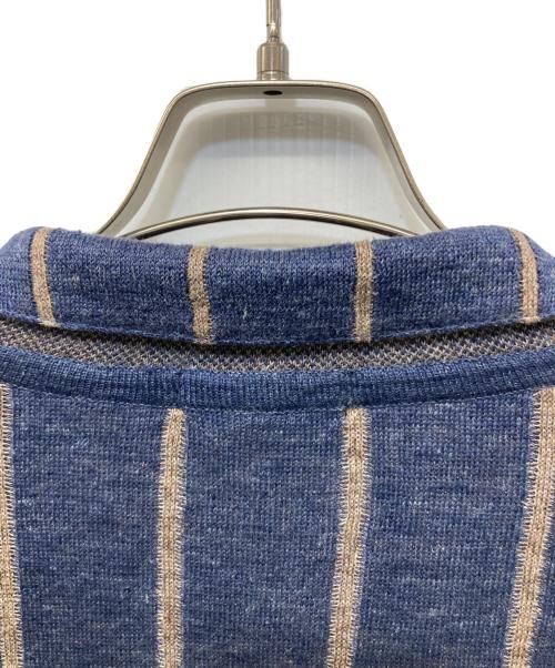 LARDINI（ラルディーニ）LARDINI (ラルディーニ) ストライプニットジャケッ ネイビー サイズ:SIZE Lの古着・服飾アイテム