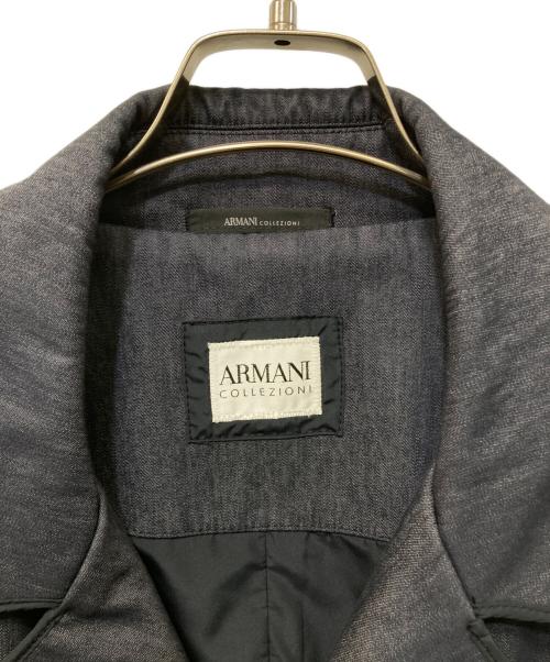ARMANI COLLEZIONI（アルマーニ コレツィオーニ）ARMANI COLLEZIONI (アルマーニ コレツィオーニ) 撥水デニムトレンチコート ネイビー サイズ:SIZE 52の古着・服飾アイテム