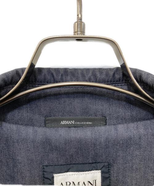ARMANI COLLEZIONI（アルマーニ コレツィオーニ）ARMANI COLLEZIONI (アルマーニ コレツィオーニ) 撥水デニムトレンチコート ネイビー サイズ:SIZE 52の古着・服飾アイテム