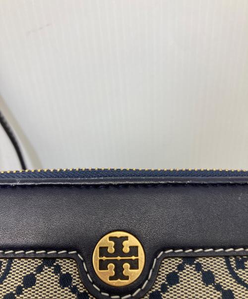 TORY BURCH（トリーバーチ）TORY BURCH (トリーバーチ) モノグラムジャガードカメラバッグ ベージュ×ネイビーの古着・服飾アイテム