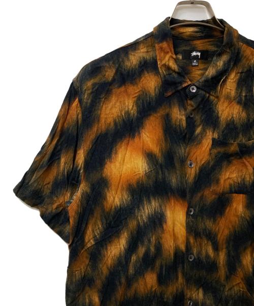 stussy（ステューシー）stussy (ステューシー) Fur Print shirt ブラック サイズ:Mの古着・服飾アイテム