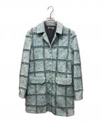 FUMIKA UCHIDAフミカウチダ）の古着「PATCHWORK ZEBRA HALF COAT」｜ブルー