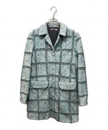 FUMIKA UCHIDA（フミカウチダ）の古着「PATCHWORK ZEBRA HALF COAT」｜ブルー