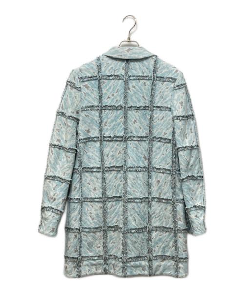 FUMIKA UCHIDA（フミカウチダ）FUMIKA UCHIDA (フミカウチダ) PATCHWORK ZEBRA HALF COAT ブルー サイズ:36の古着・服飾アイテム