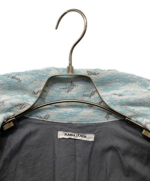 FUMIKA UCHIDA（フミカウチダ）FUMIKA UCHIDA (フミカウチダ) PATCHWORK ZEBRA HALF COAT ブルー サイズ:36の古着・服飾アイテム