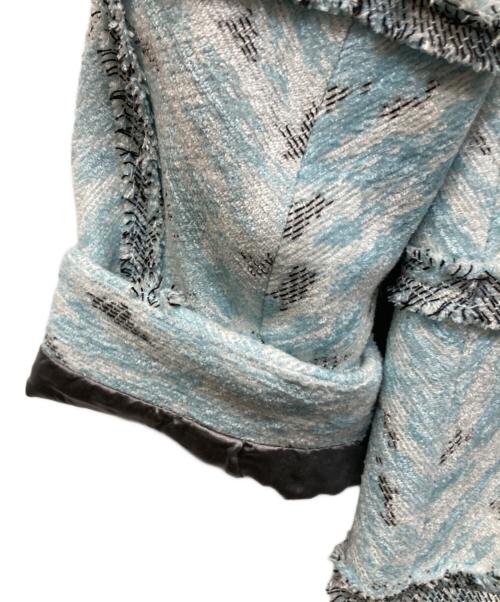 FUMIKA UCHIDA（フミカウチダ）FUMIKA UCHIDA (フミカウチダ) PATCHWORK ZEBRA HALF COAT ブルー サイズ:36の古着・服飾アイテム