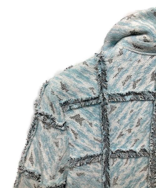 FUMIKA UCHIDA（フミカウチダ）FUMIKA UCHIDA (フミカウチダ) PATCHWORK ZEBRA HALF COAT ブルー サイズ:36の古着・服飾アイテム