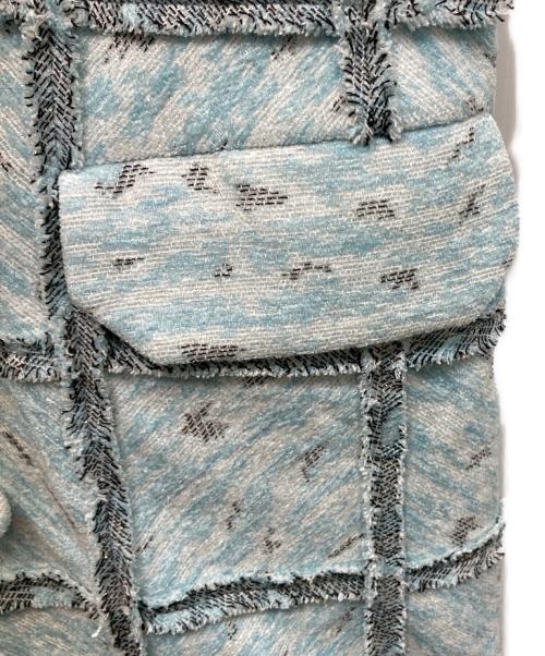 FUMIKA UCHIDA（フミカウチダ）FUMIKA UCHIDA (フミカウチダ) PATCHWORK ZEBRA HALF COAT ブルー サイズ:36の古着・服飾アイテム