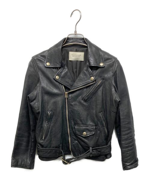 beautiful people（ビューティフルピープル）beautiful people (ビューティフルピープル) ダブルライダースジャケット ブラック サイズ:130の古着・服飾アイテム