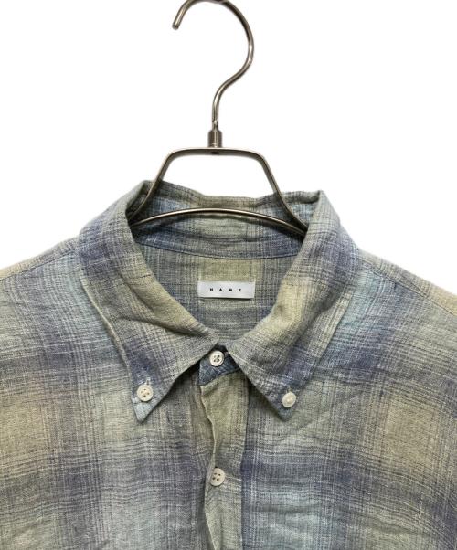 Name.（ネーム）Name. (ネーム) LINEN CHECK REGULAR BUTTON DOWN SHIRT ブルー サイズ:1の古着・服飾アイテム