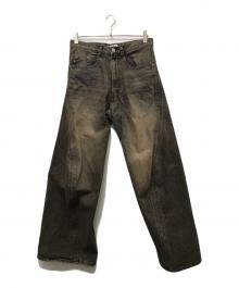 NVRFRGT（ネヴァーフォーゲット）の古着「3D Twisted Wide Leg Jeans」｜ブラウン