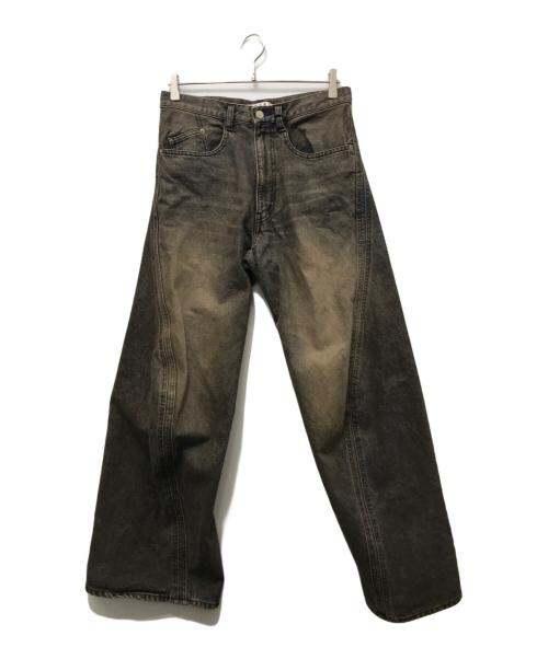 NVRFRGT（ネヴァーフォーゲット）NVRFRGT (ネヴァーフォーゲット) 3D Twisted Wide Leg Jeans ブラウン サイズ:SIZE 1の古着・服飾アイテム