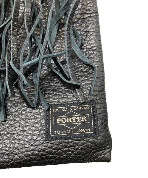 PORTER（ポーター）PORTER (ポーター) 5525gallery (ゴーゴーニーゴーギャラリー) FRINGE POUCH ブラックの古着・服飾アイテム