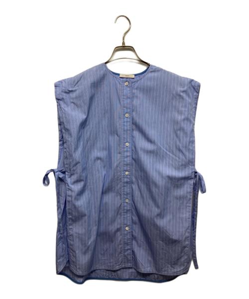 YORI（ヨリ）yori (ヨリ) ウェッジラインブラウス ブルー サイズ:Fの古着・服飾アイテム