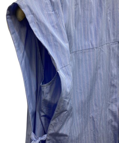 YORI（ヨリ）yori (ヨリ) ウェッジラインブラウス ブルー サイズ:Fの古着・服飾アイテム