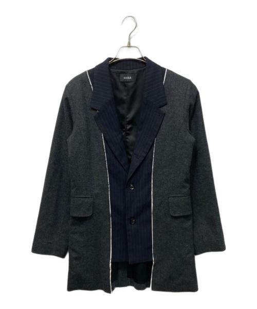 soduk（スドーク）soduk (スドーク) ウール切替テーラードジャケット ネイビー サイズ:SIZE Freeの古着・服飾アイテム