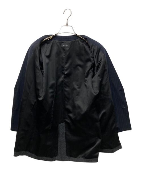 soduk（スドーク）soduk (スドーク) ウール切替テーラードジャケット ネイビー サイズ:SIZE Freeの古着・服飾アイテム