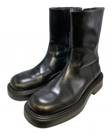 中古・古着通販】Ferragamo (フェラガモ) サイドジップブーツ ブラック