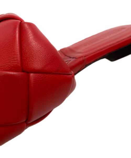 BOTTEGA VENETA（ボッテガベネタ）BOTTEGA VENETA (ボッテガベネタ) LIDO イントレチャートフラットサンダル レッド サイズ:37の古着・服飾アイテム