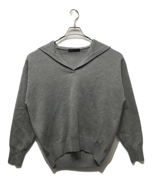 Noble（ノーブル）Noble (ノーブル) 接結タック編みフードプルオーバー グレー サイズ:SIZE Freeの古着・服飾アイテム