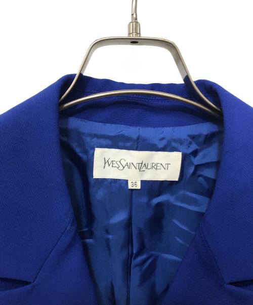 Yves Saint Laurent（イヴサンローラン）Yves Saint Laurent (イヴサンローラン) 金ボタンスカートセットアップ ブルー サイズ:ジャケット:36/スカート:40の古着・服飾アイテム