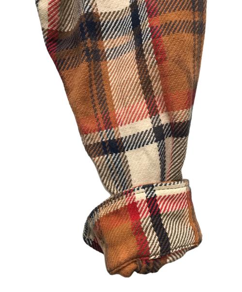 A BATHING APE（ア ベイシング エイプ）A BATHING APE (ア ベイシング エイプ) BLEACHED BAPE CHECK ZIP SHIRT オレンジ サイズ:XLの古着・服飾アイテム