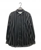 MOUNTAIN RESEARCHマウンテンリサーチ）の古着「メッシュストライプシャツ」｜グレー×ブラック